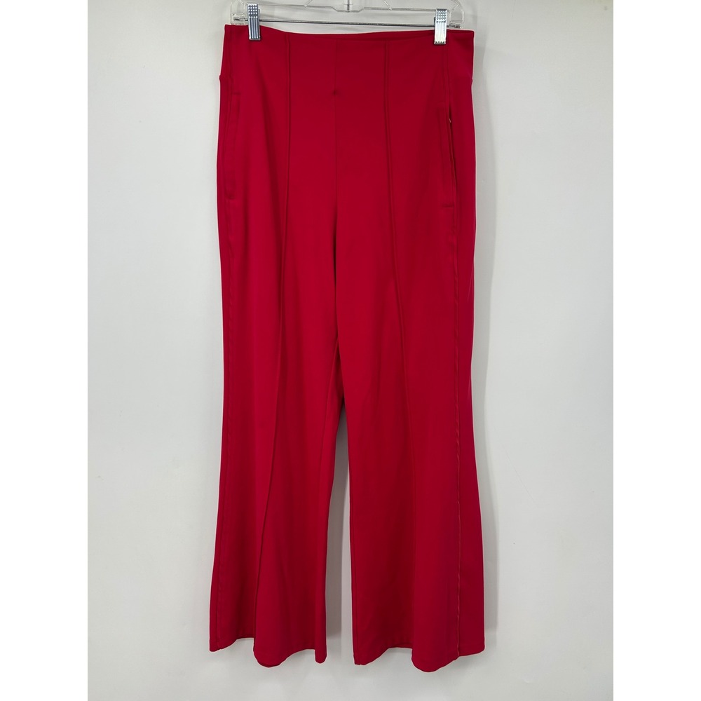 Athleta Alicia Keys Keys Red Wide Leg High Rise Seam Detail Pants Size 10